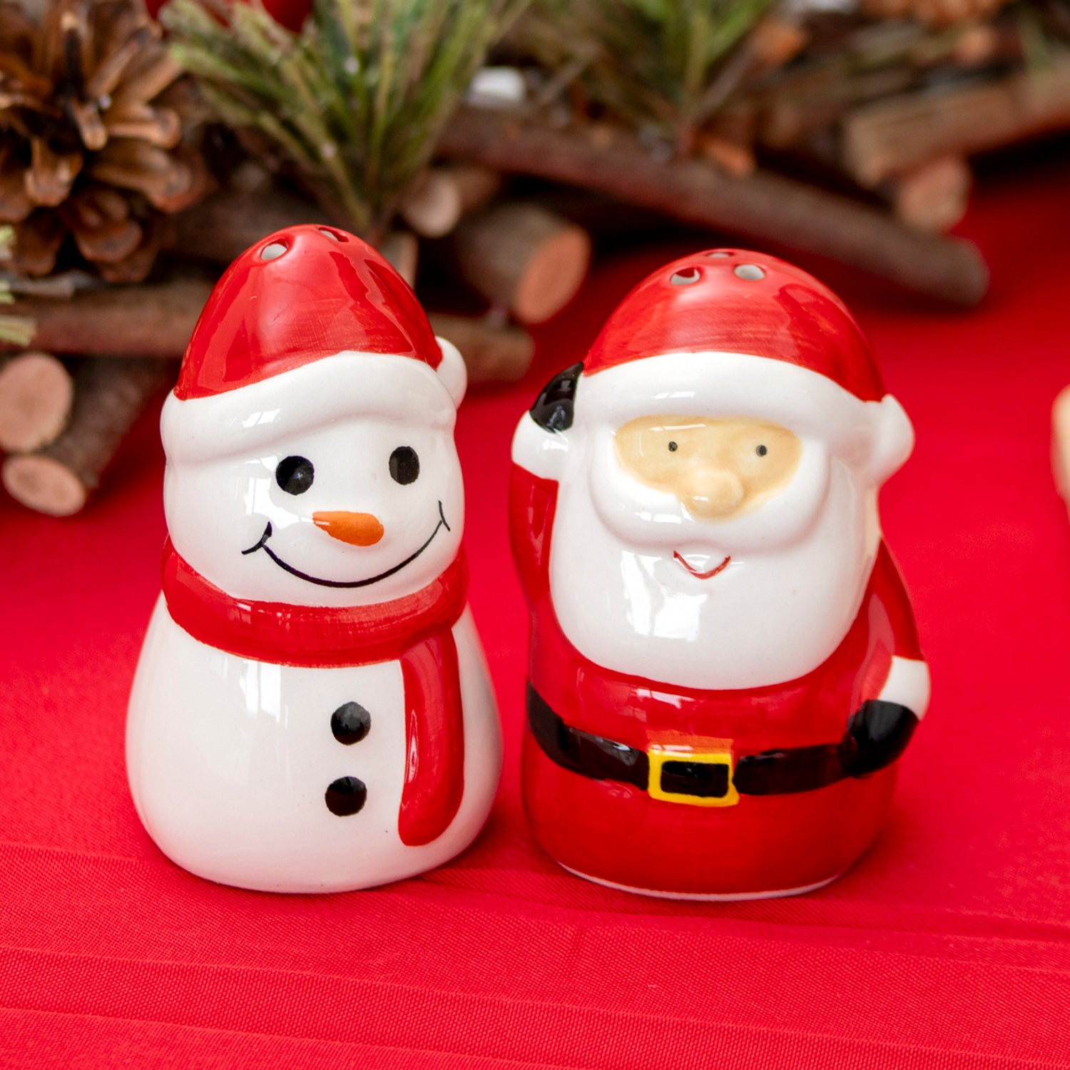 Santa Claus & Snowman Salt And Pepper Shakers