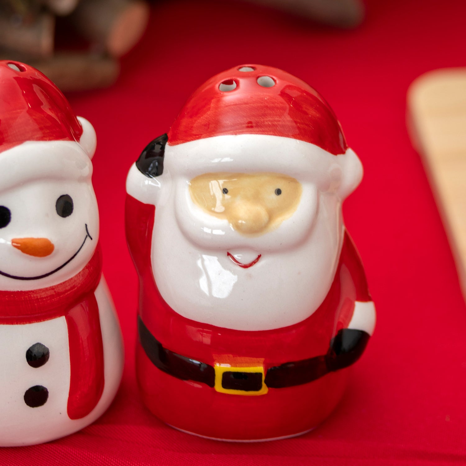 Santa Claus & Snowman Salt And Pepper Shakers