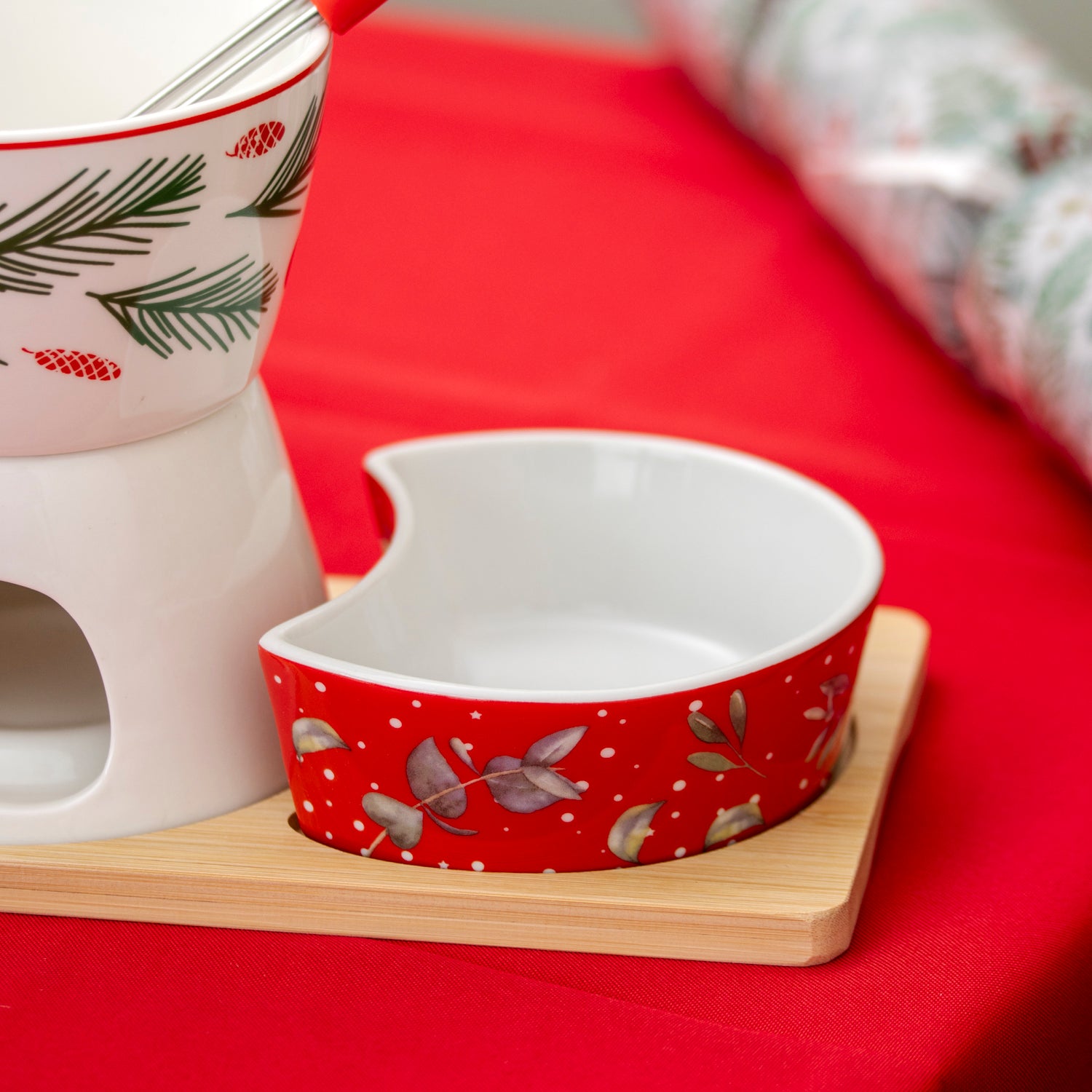 6 Piece Christmas Chocolate Fondue Set