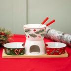 6 Piece Christmas Chocolate Fondue Set
