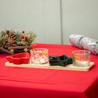 5pc Ceramic & Glass Christmas Serving Bowls On Tray Set