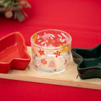 5pc Ceramic & Glass Christmas Serving Bowls On Tray Set