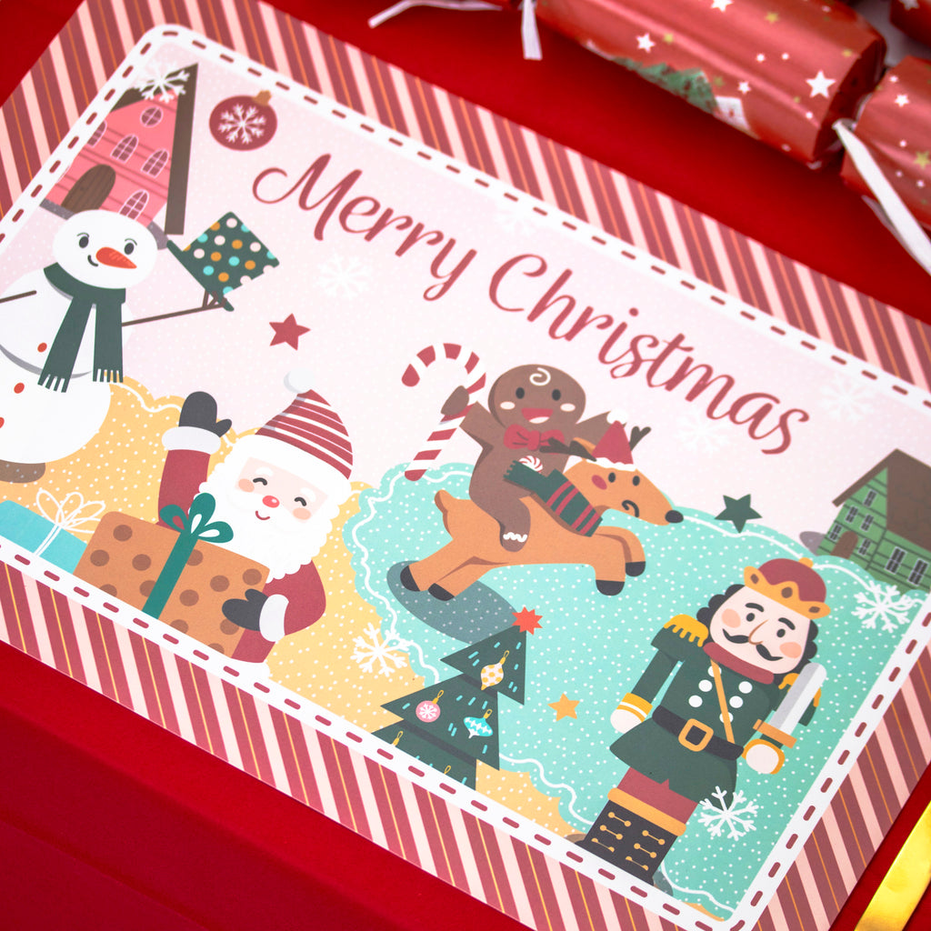 Set Of 4 Merry Christmas Character Placemats