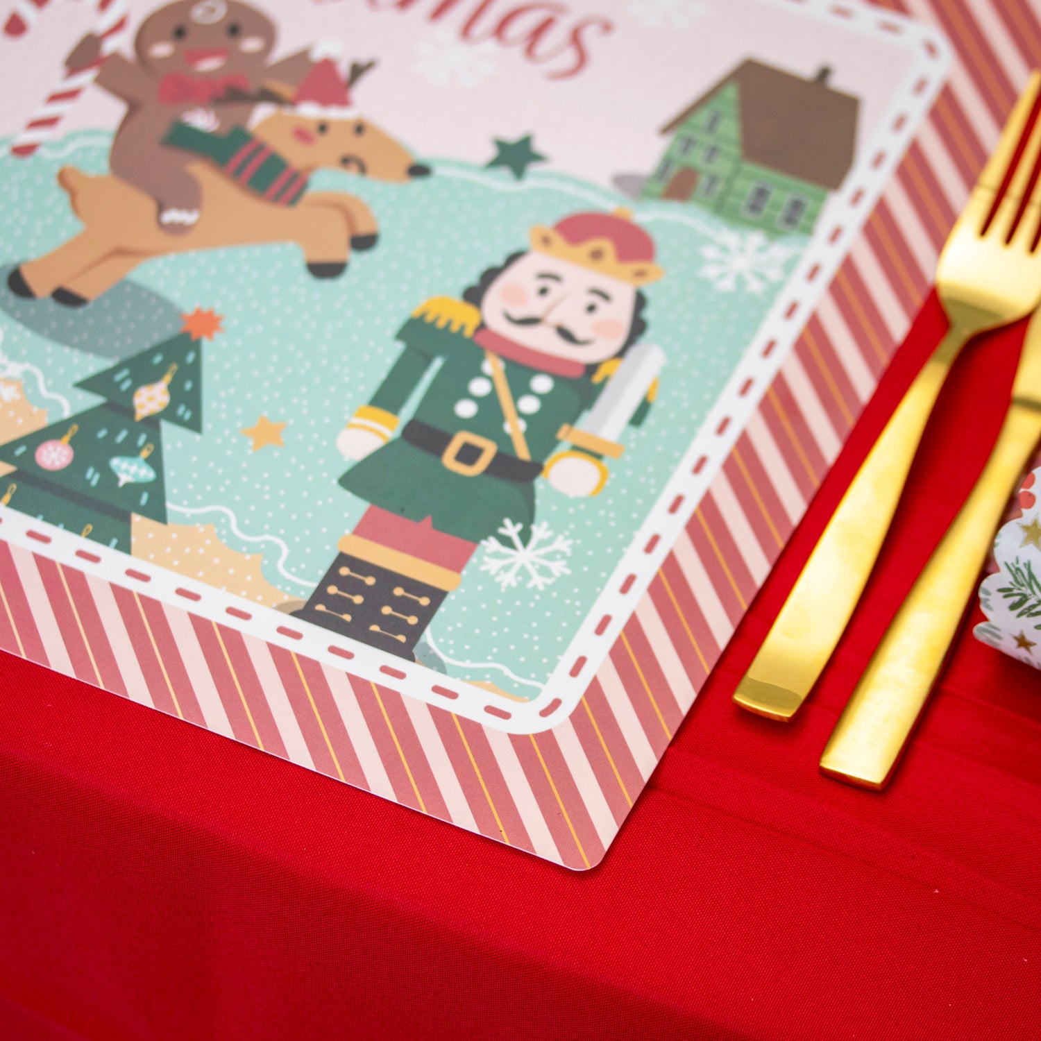 Set Of 4 Merry Christmas Character Placemats