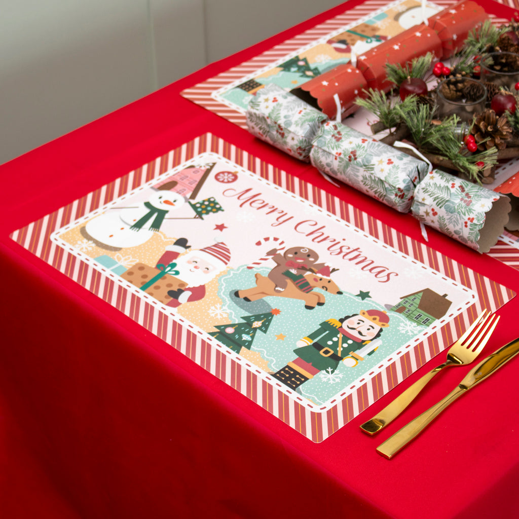 Set Of 4 Merry Christmas Character Placemats