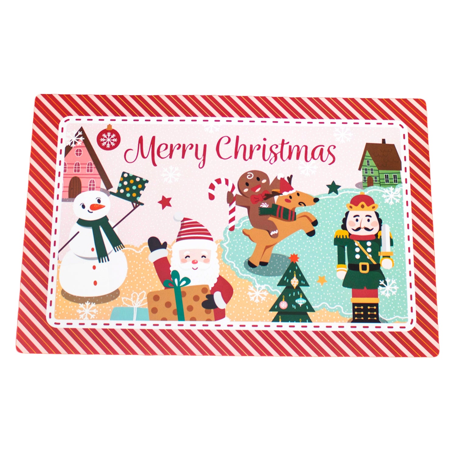 Set Of 4 Merry Christmas Character Placemats