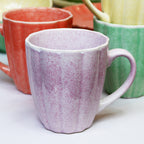 Set Of 4 Pastel Scalloped Mugs 380ml