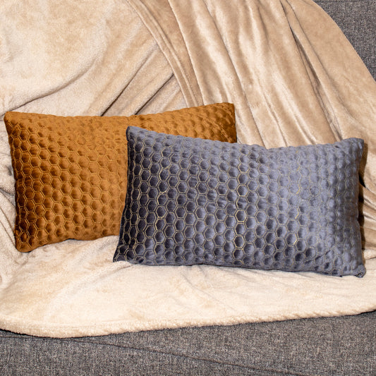 Honeycomb Patterned Velvet Cushions