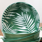 Set Of 4 Large Tropical Leaf Bowls