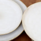 Set Of 4 Hammered Stoneware Side Plates