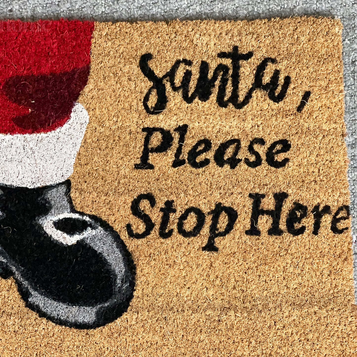 Santa Please Stop Here Coir Doormat