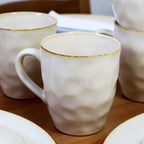 Set Of 4 Hammered Stoneware Mugs