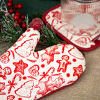 Christmas Gingerbread Apron, Oven Glove & Pot Holder Set