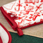 Christmas Gingerbread Apron, Oven Glove & Pot Holder Set