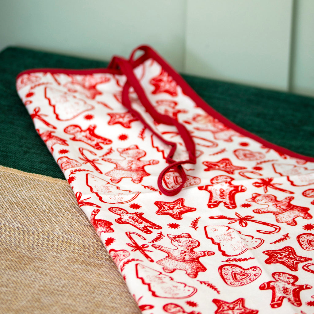 Christmas Gingerbread Apron, Oven Glove & Pot Holder Set