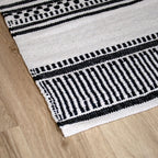 Monochrome Aztec Cotton Rug 70x140cm