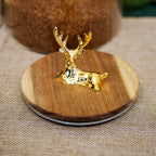 Gold Reindeer Top Ribbed Glass Storage Jar 1.1L