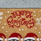 Christmas Penguin Family Coir Doormat