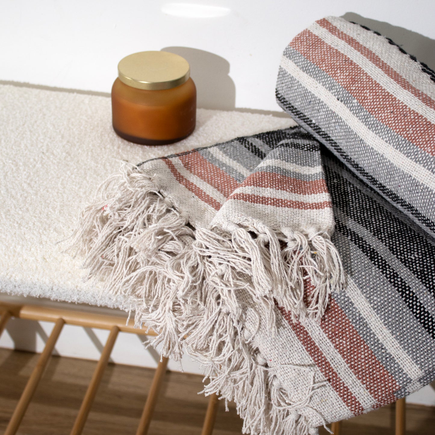 Terracotta Striped Hammam Towel