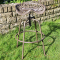 Cast Iron Rust Adjustable Tractor Stool