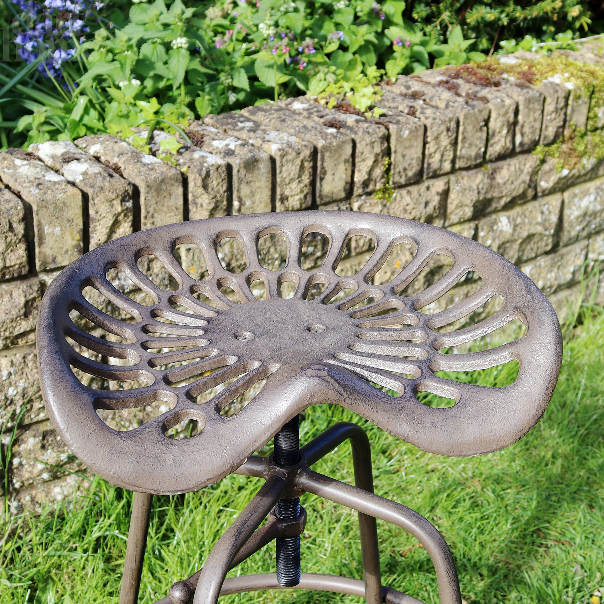 Cast Iron Rust Adjustable Tractor Stool