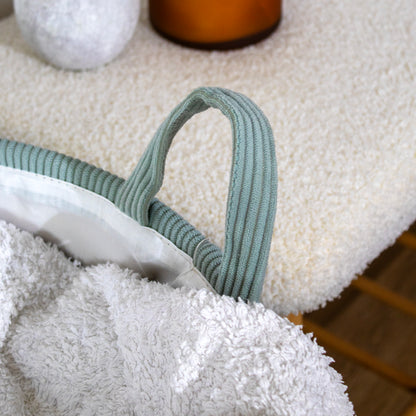 Light Blue Corduroy Laundry Basket