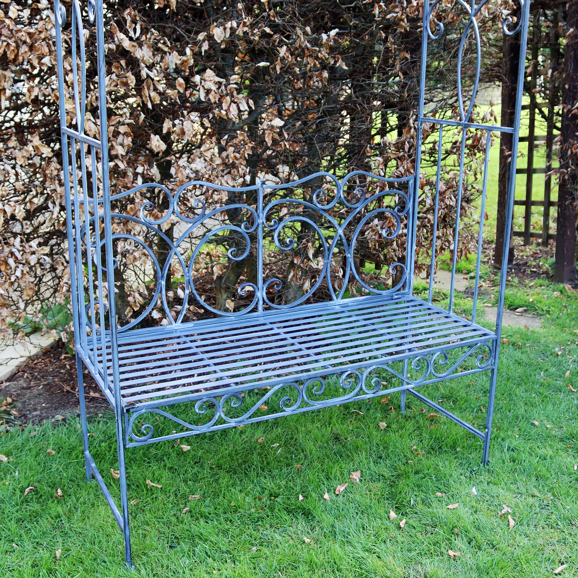 Antique Grey Kensington Garden Bench Arbour
