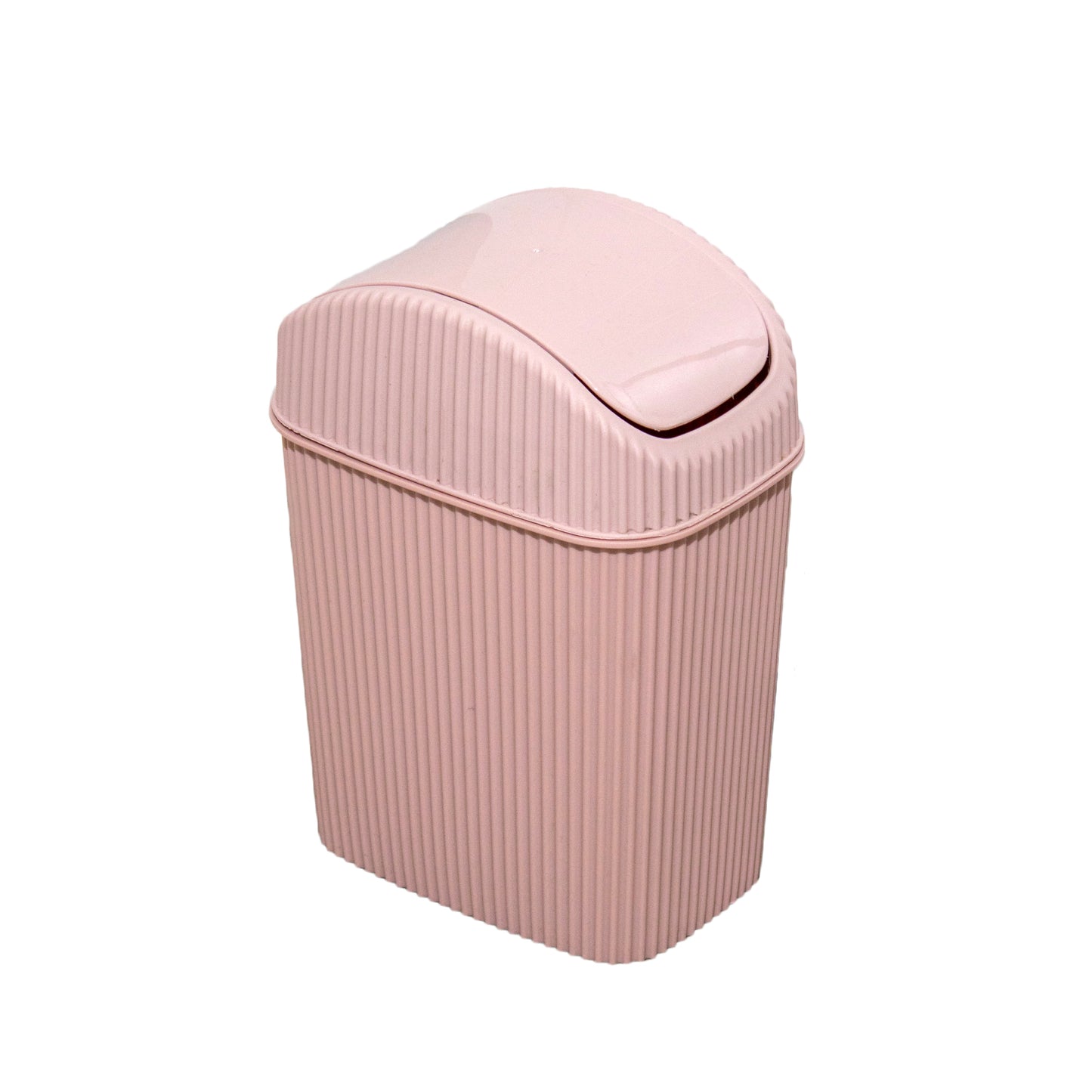 Pink Ribbed 2.5 Litre Bathroom Bin