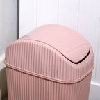 Pink Ribbed 2.5 Litre Bathroom Bin