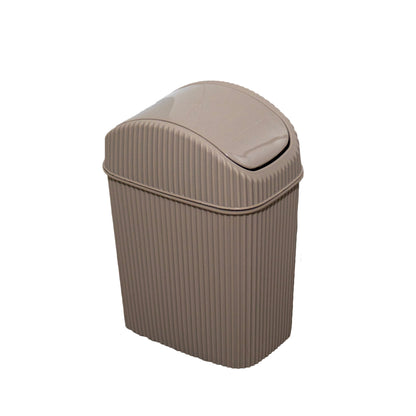 Brown Ribbed 2.5 Litre Bathroom Bin