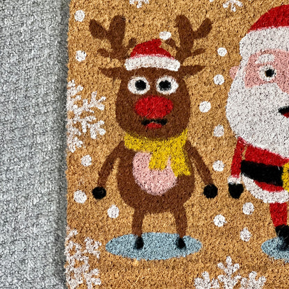 Santa And Friends Coir Doormat