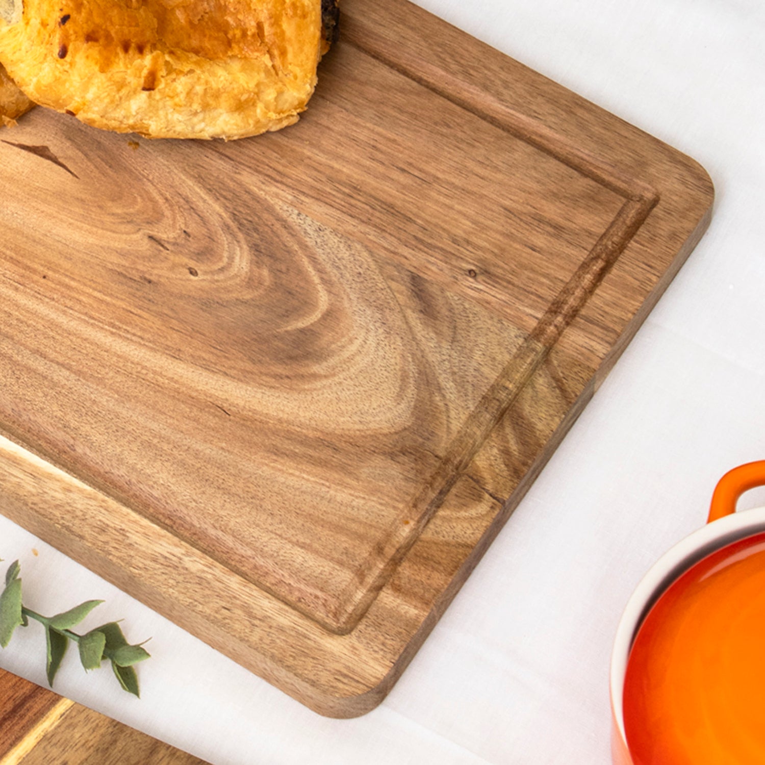 Small Acacia Wood Chopping Board With Groove