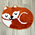 Orange Snuggly Fox Rug