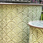 Set Of 3 Green Embossed Zinc Planters