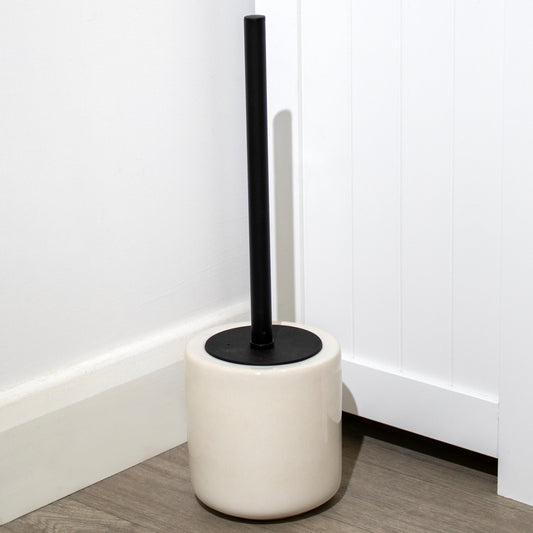 Beige Reactive Glaze Stoneware Toilet Brush Holder