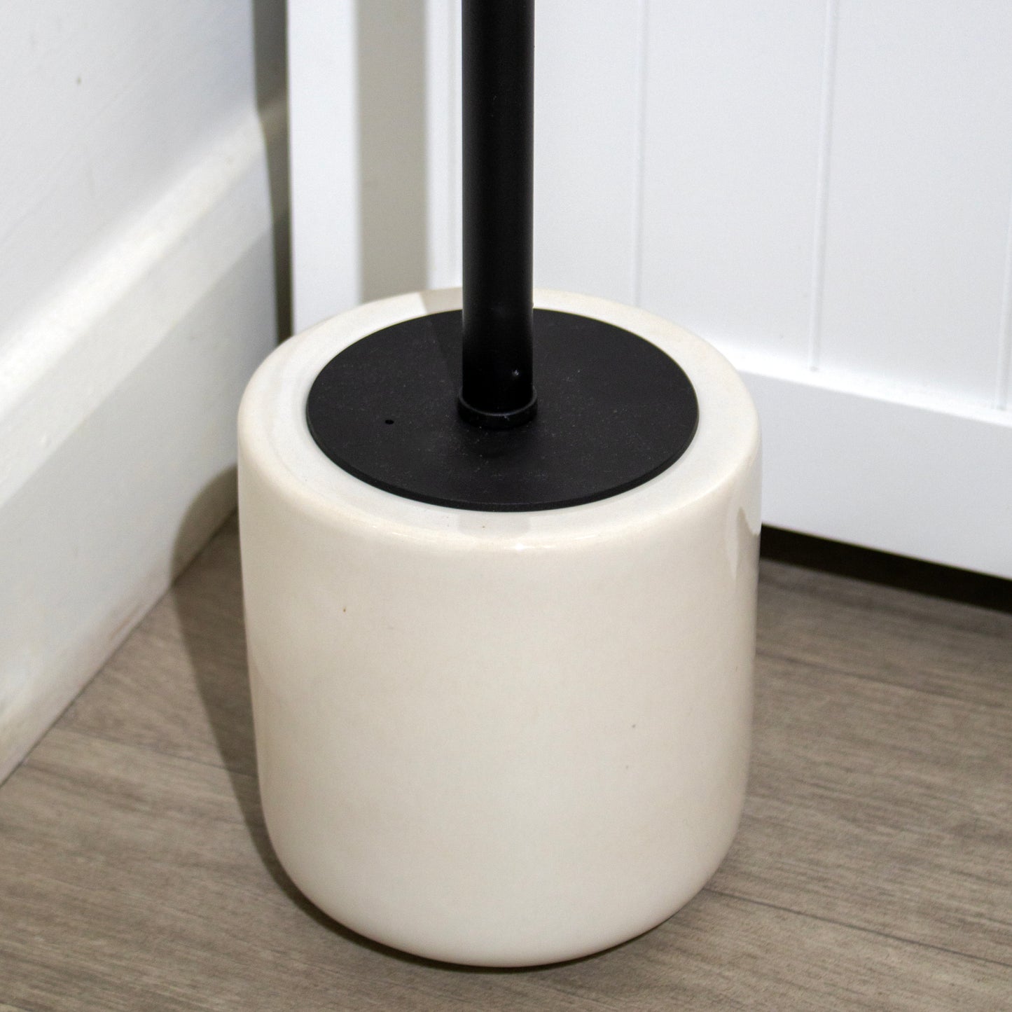 Beige Reactive Glaze Stoneware Toilet Brush Holder