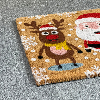 Santa And Friends Coir Doormat