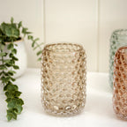 Set Of 3 Multi Tall Bobble Glass Candle Holders
