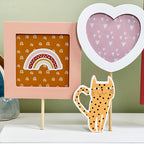Pink Cheetah Triple Photo Frame On Stand