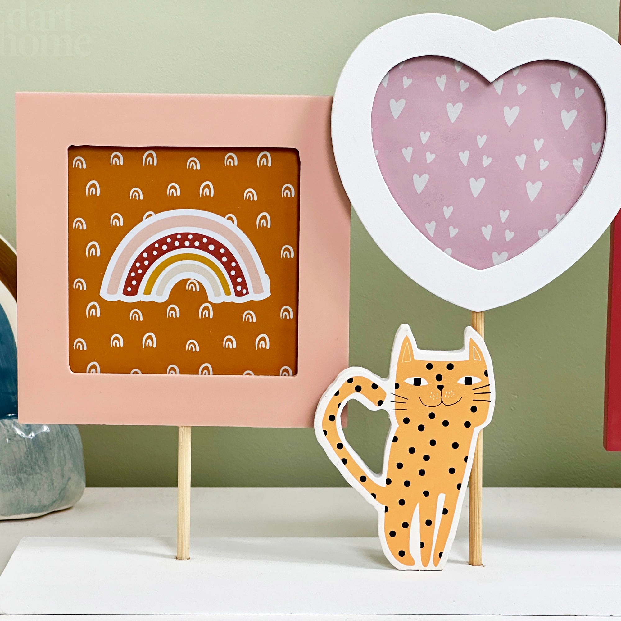 Pink Cheetah Triple Photo Frame On Stand