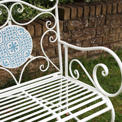 Mediterranean Mosaic Garden Bench