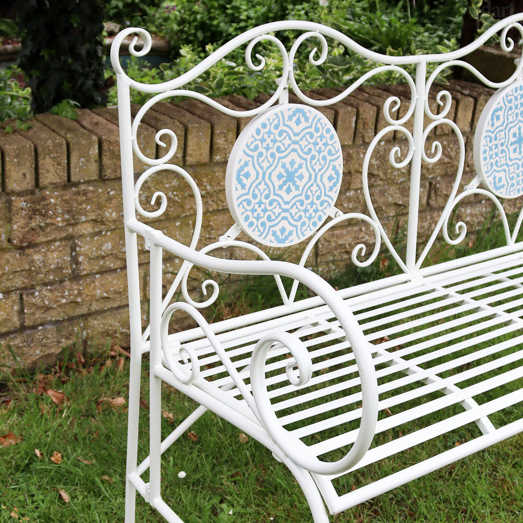 Mediterranean Mosaic Garden Bench