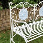 Mediterranean Mosaic Garden Bench