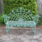 Verdigris Peacock Garden Bench