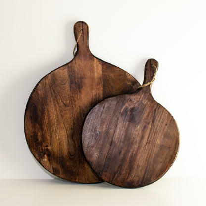 Irregular Round Dark Brown Chopping Boards