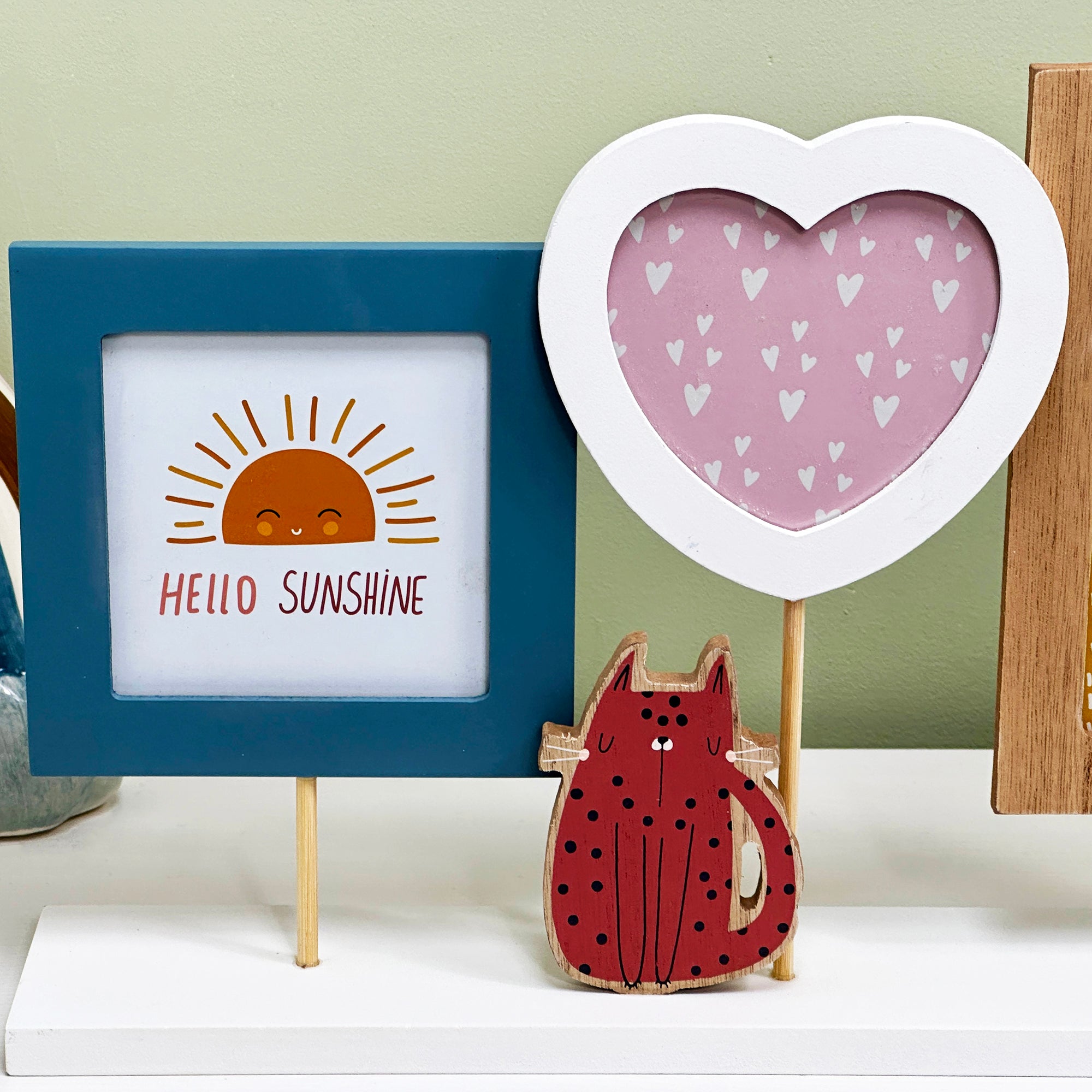 Hello Sunshine Triple Photo Frame On Stand
