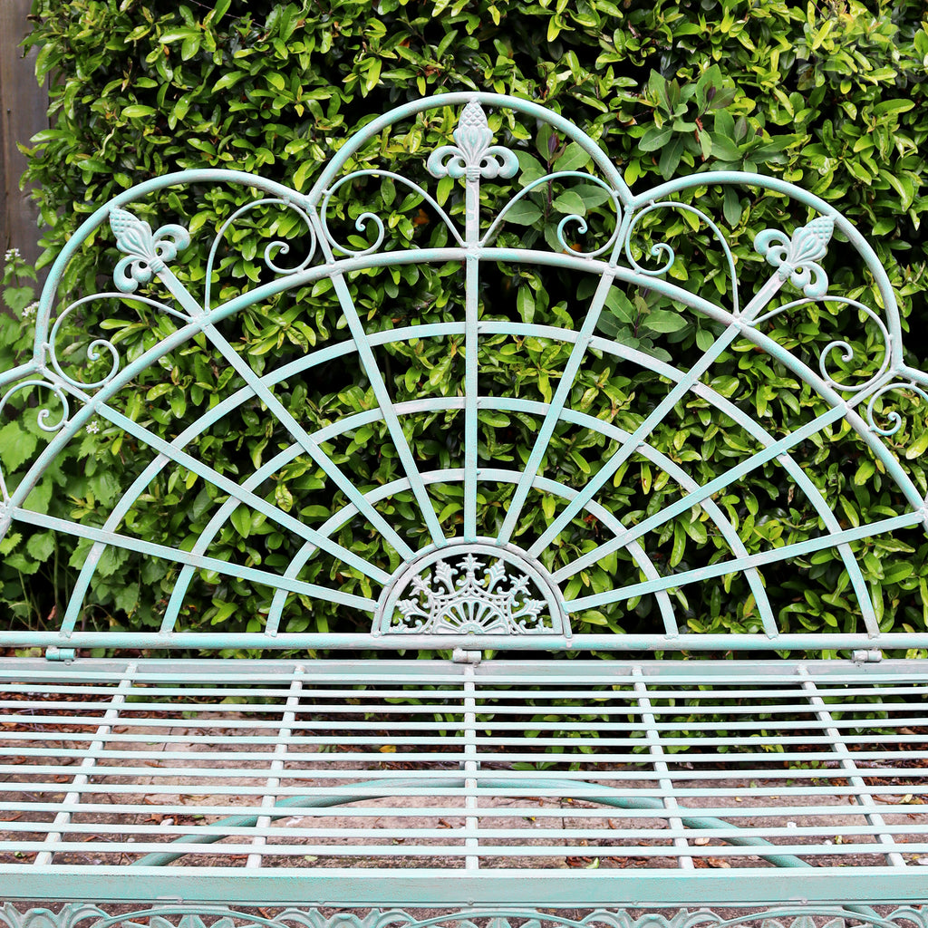 Verdigris Peacock Garden Bench