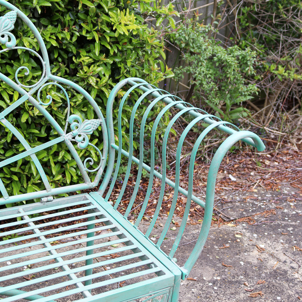 Verdigris Peacock Garden Bench