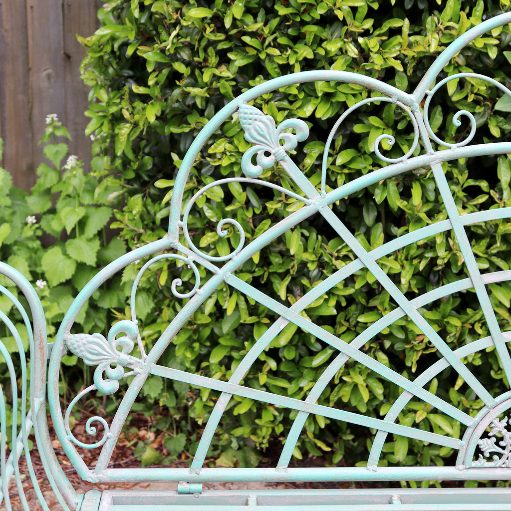 Verdigris Peacock Garden Bench