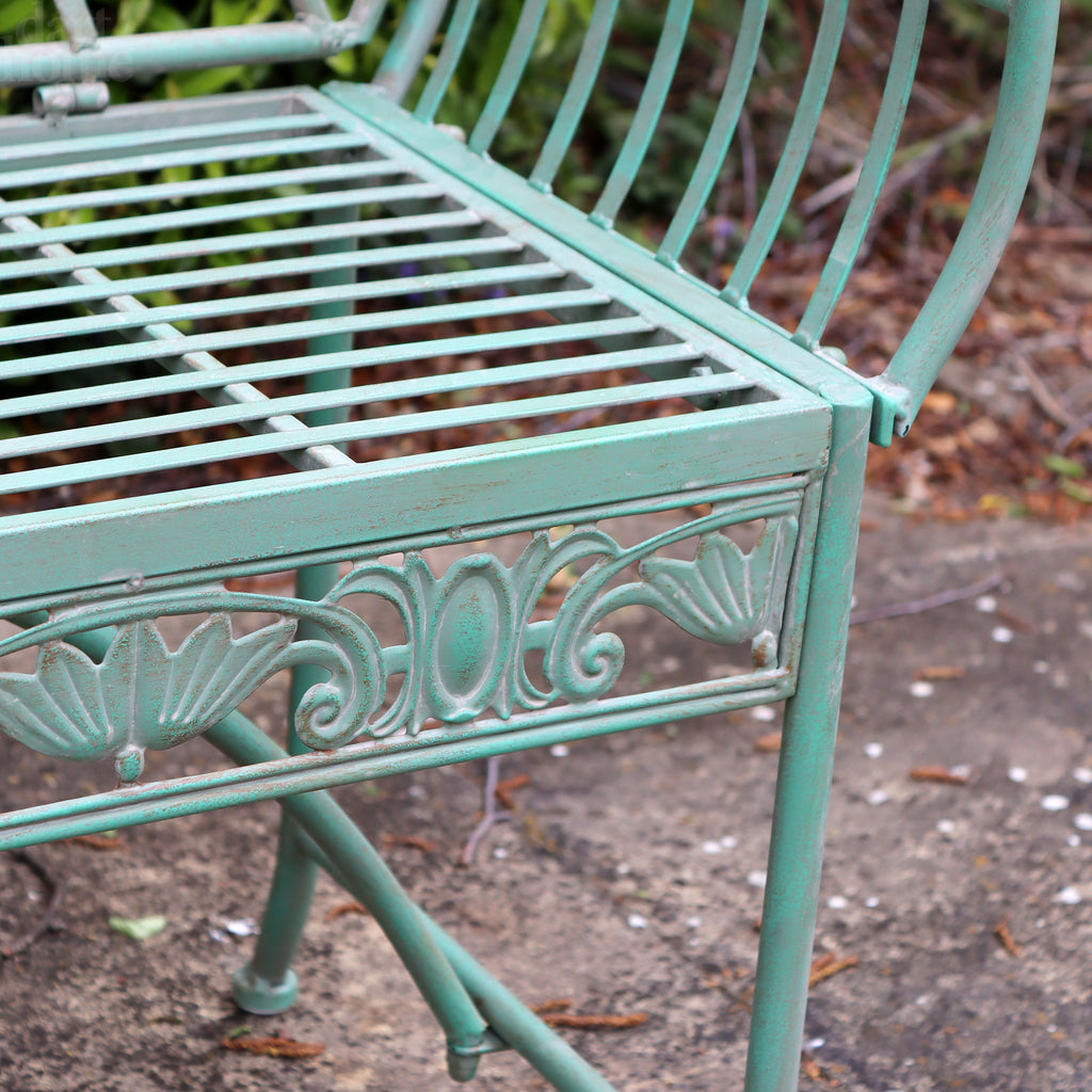 Verdigris Peacock Garden Bench